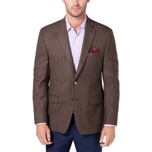 Lauren Ralph Lauren Mens Classic Fit Check Wool Sport Coat 40 Regular Brown NWT